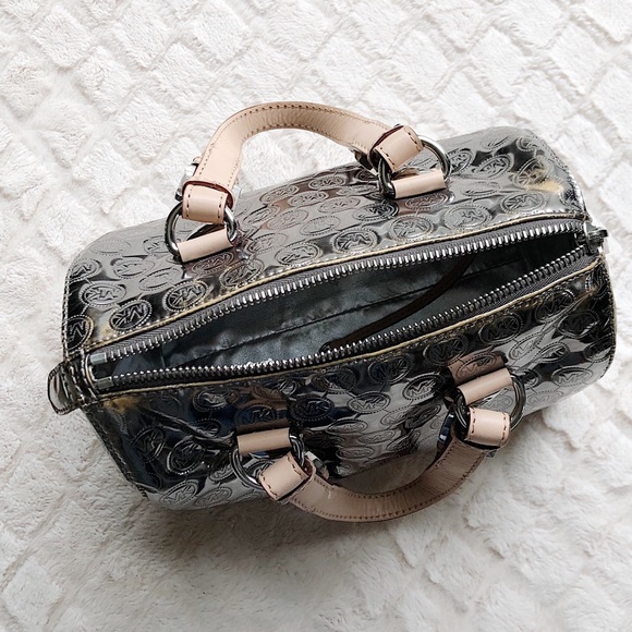 MICHAEL KORS Grayson Metallic Monogram Satchel - Picture 3 of 8